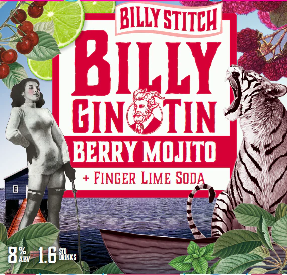 Billy Gin Tin Berry Mojito Gin and Fingerlime Soda - Image 3